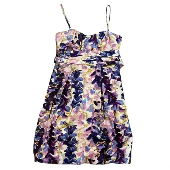 Vintage City Triangles spaghetti strap mini dress abstract floral 7/8 90’s - Picture 5 of 14